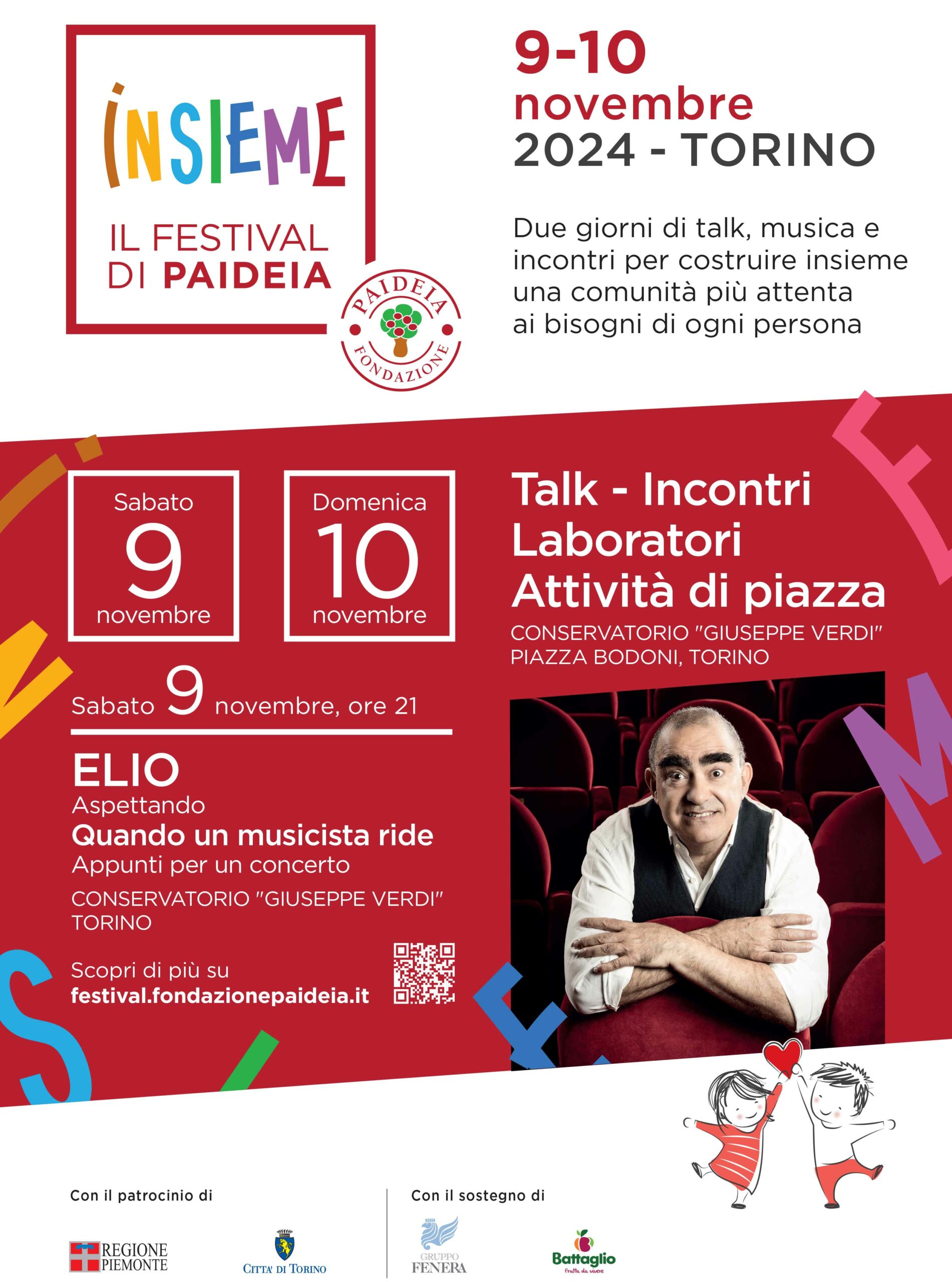 Elio sul palco di “Insieme – il Festival di Paideia”
